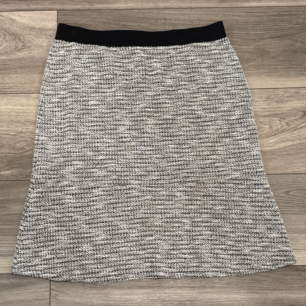 Liz Claiborne Career Collection Textured Black and White A-Line Skirt Size 14